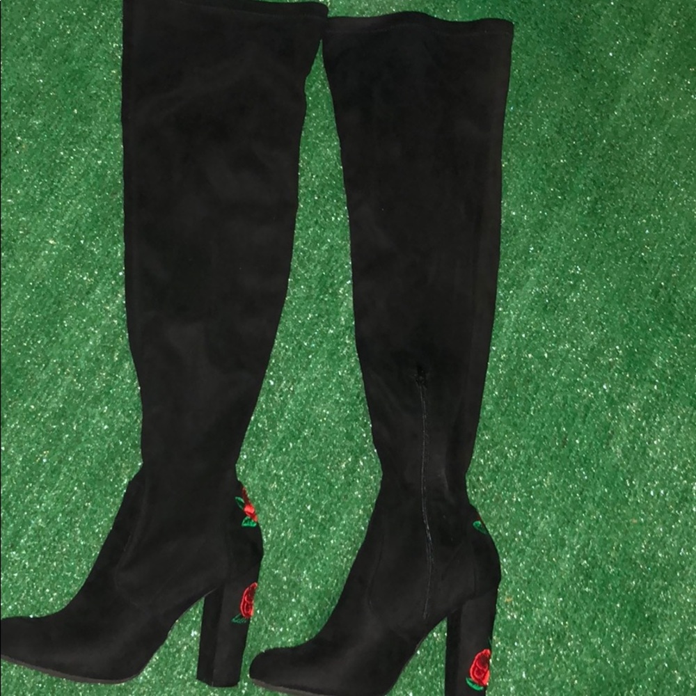 thigh high boots  rose